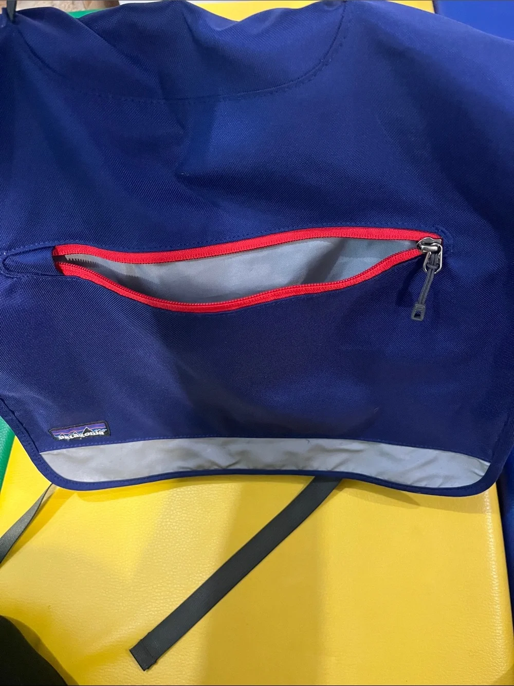 Patagonia Navy Messenger Bag with Red Accent - computer laptop